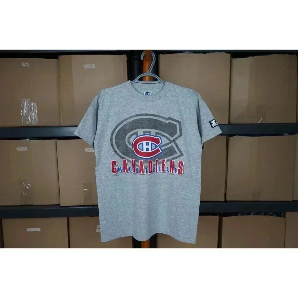 90s Starters Montreal Canadiens Grey Tee S #374